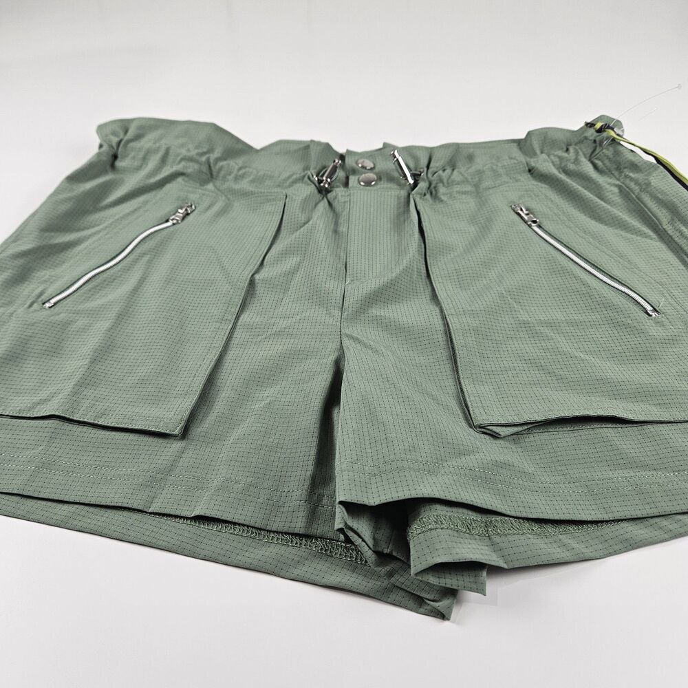 te verde NWT Utility Green Women's Shorts Elastic Drawstring Button Waist Size M